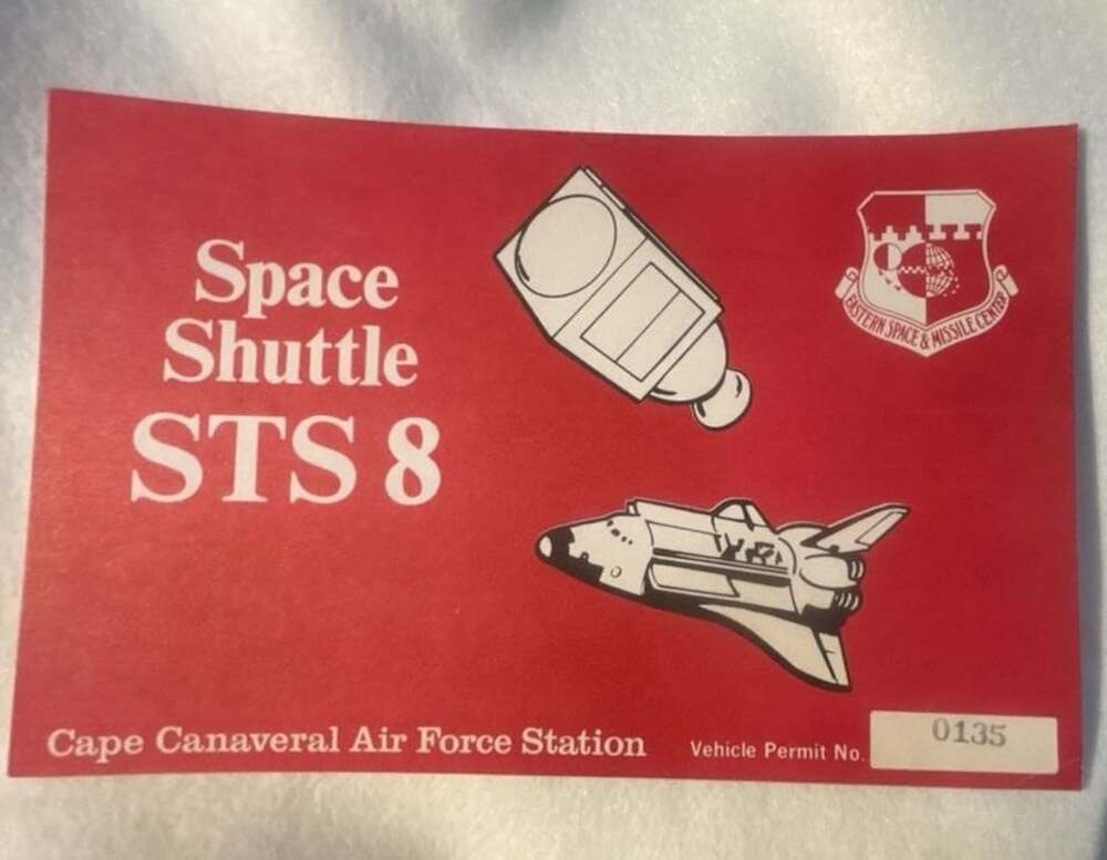 Vintage NASA Space Shuttle STS-8 Cape Canaveral Vehicle Permit Pass